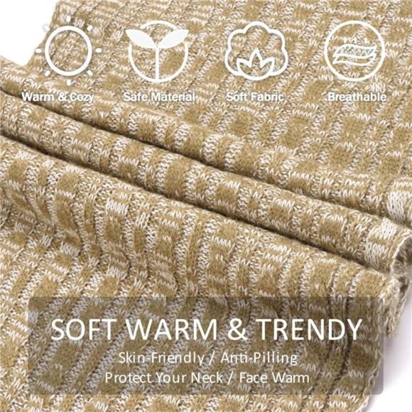 Winter Warm Beanie Hat Touchscreen Gloves Long Scarf Set  For Women